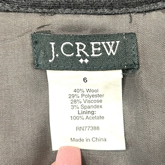 J. Crew Black Ribbon Ravine Cap-Sleeve Wool Dress Size 6 - Picture 12 of 14